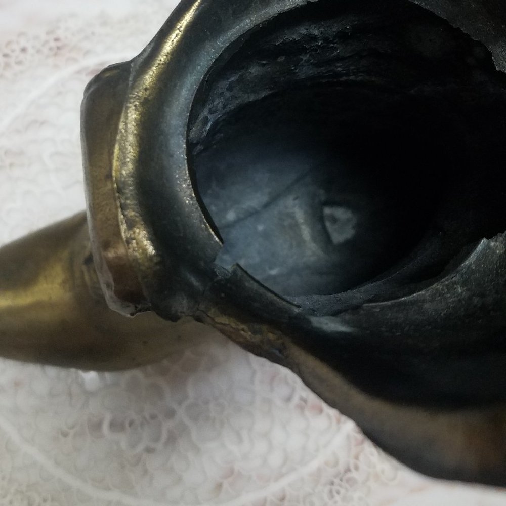 1950's Brass Victorian Decorative Boot Vase - Picture 5 of 9